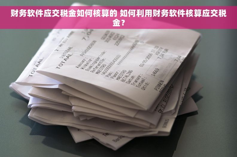 财务软件应交税金如何核算的 如何利用财务软件核算应交税金？