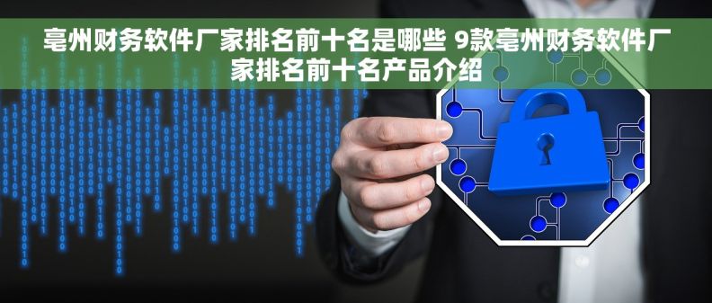 亳州财务软件厂家排名前十名是哪些 9款亳州财务软件厂家排名前十名产品介绍
