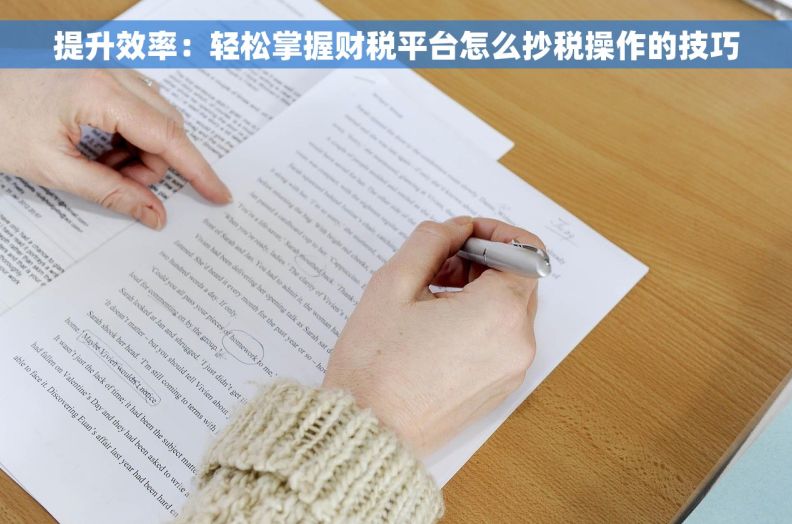 提升效率：轻松掌握财税平台怎么抄税操作的技巧