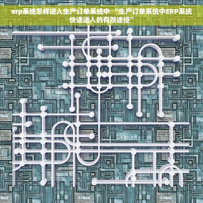 erp系统怎样进入生产订单系统中 “生产订单系统中ERP系统快速进入的有效途径”