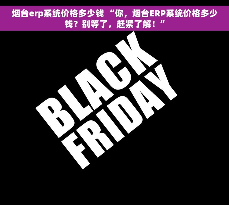 烟台erp系统价格多少钱 “你，烟台ERP系统价格多少钱？别等了，赶紧了解！”