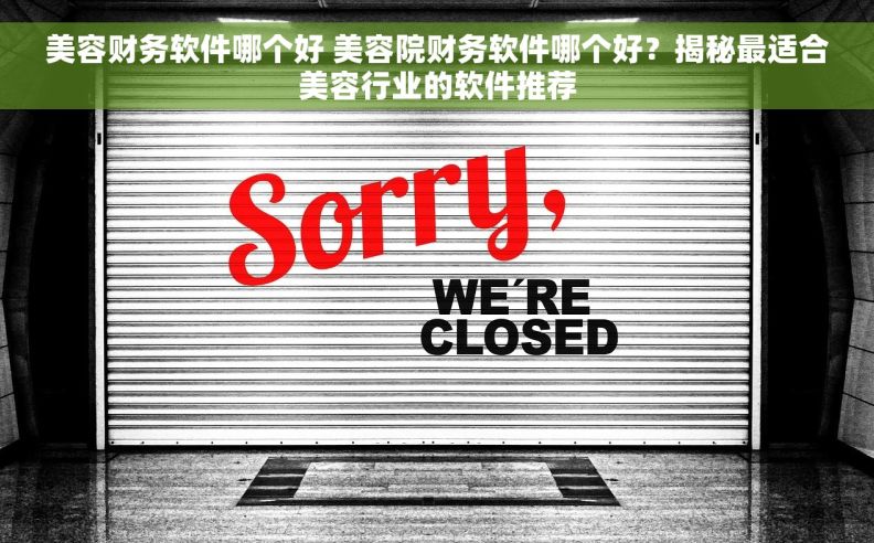 美容财务软件哪个好 美容院财务软件哪个好？揭秘最适合美容行业的软件推荐