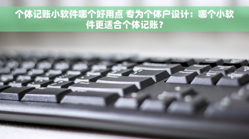 个体记账小软件哪个好用点 专为个体户设计：哪个小软件更适合个体记账？