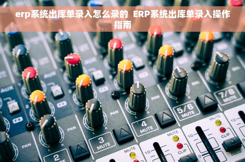 erp系统出库单录入怎么录的  ERP系统出库单录入操作指南