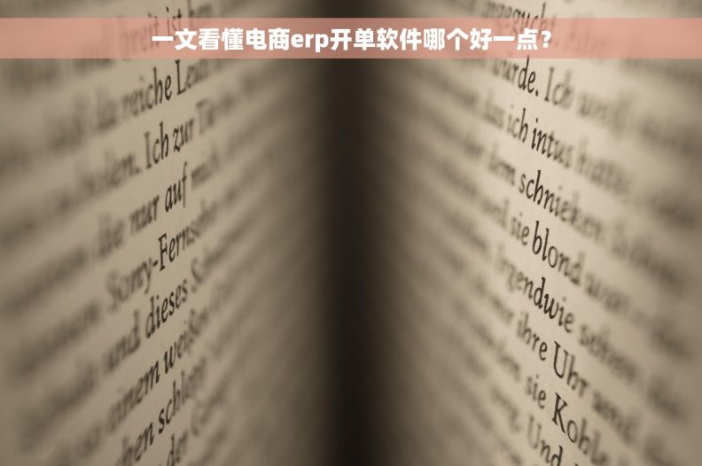一文看懂电商erp开单软件哪个好一点? 一文看懂电商erp开单软件哪个好一点?
