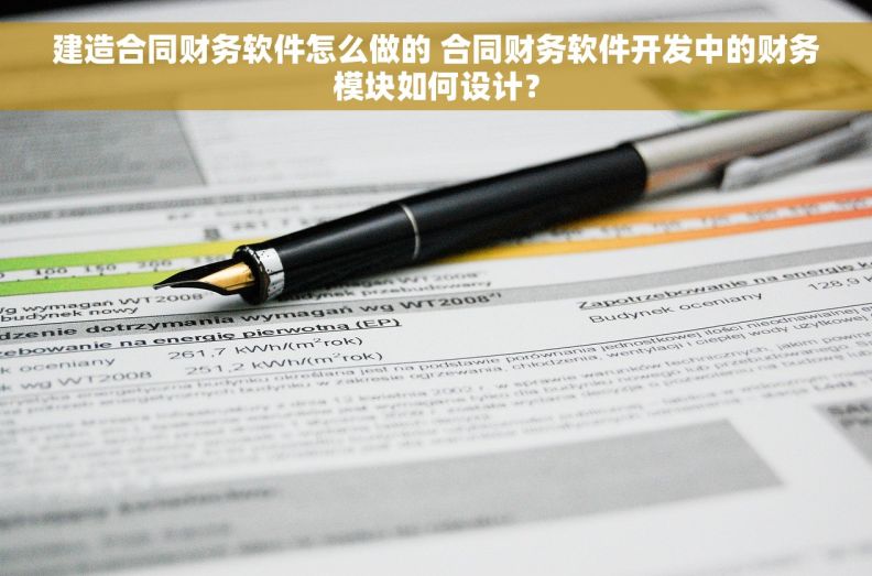 建造合同财务软件怎么做的 合同财务软件开发中的财务模块如何设计？