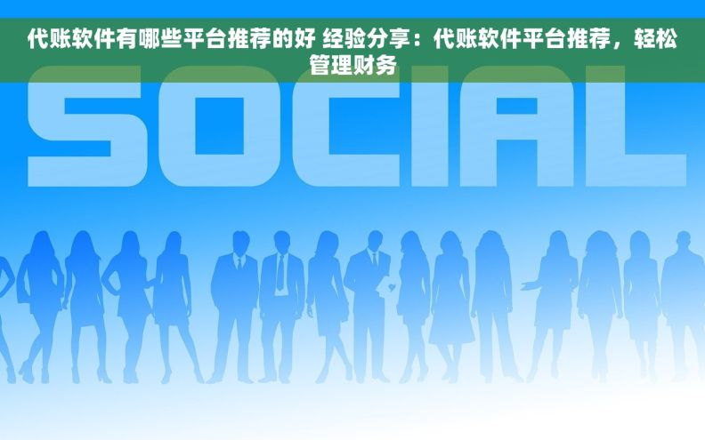 代账软件有哪些平台推荐的好 经验分享：代账软件平台推荐，轻松管理财务