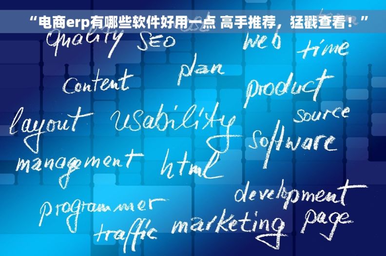 “电商erp有哪些软件好用一点 高手推荐，猛戳查看！”