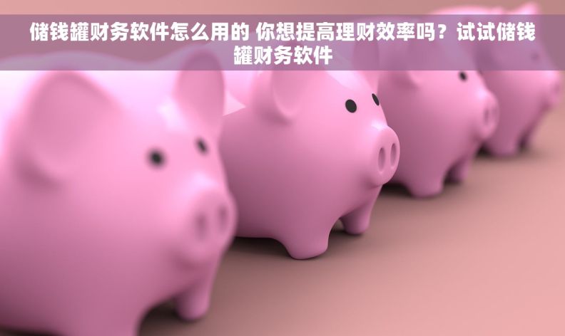 储钱罐财务软件怎么用的 你想提高理财效率吗？试试储钱罐财务软件