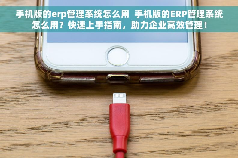 手机版的erp管理系统怎么用  手机版的ERP管理系统怎么用？快速上手指南，助力企业高效管理！