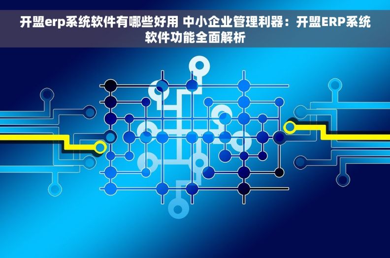 开盟erp系统软件有哪些好用 中小企业管理利器：开盟ERP系统软件功能全面解析