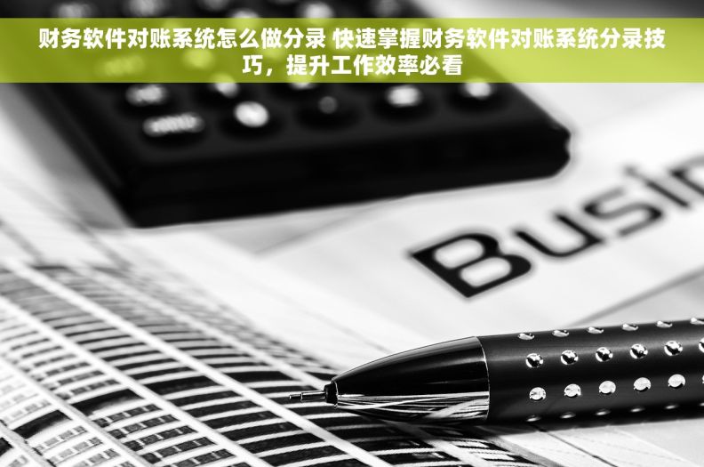 财务软件对账系统怎么做分录 快速掌握财务软件对账系统分录技巧，提升工作效率必看