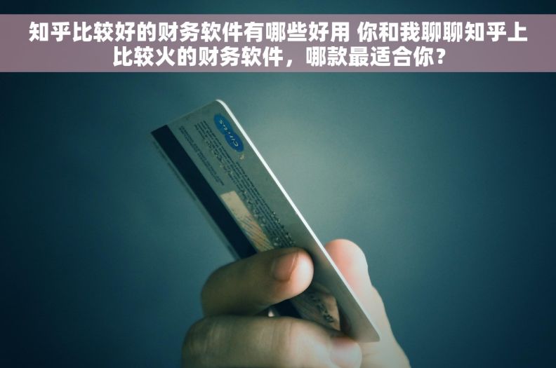 知乎比较好的财务软件有哪些好用 你和我聊聊知乎上比较火的财务软件，哪款最适合你？
