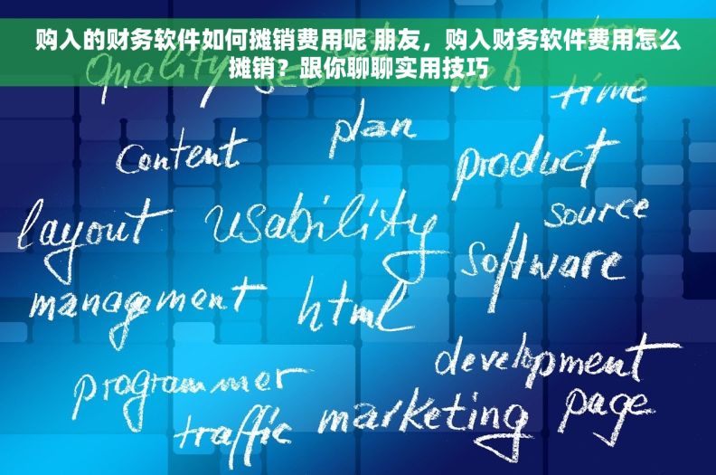 购入的财务软件如何摊销费用呢 朋友，购入财务软件费用怎么摊销？跟你聊聊实用技巧