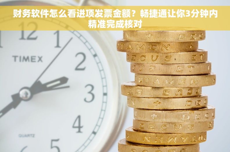 财务软件怎么看进项发票金额？畅捷通让你3分钟内精准完成核对