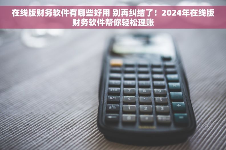 在线版财务软件有哪些好用 别再纠结了！2024年在线版财务软件帮你轻松理账