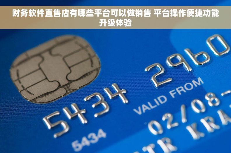 财务软件直售店有哪些平台可以做销售 平台操作便捷功能升级体验 财务软件直售店有哪些平台可以做销售 平台操作便捷功能升级体验