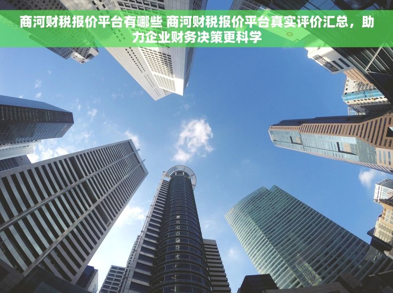 商河财税报价平台有哪些 商河财税报价平台真实评价汇总，助力企业财务决策更科学