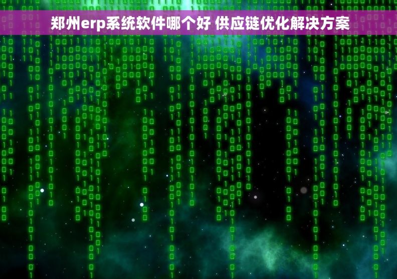  郑州erp系统软件哪个好 供应链优化解决方案