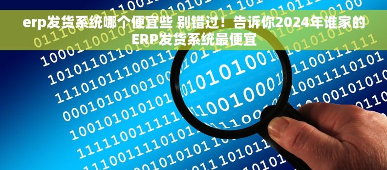 erp发货系统哪个便宜些 别错过!告诉你2024年谁家的ERP发货系统最便宜 erp发货系统哪个便宜些 别错过!告诉你2024年谁家的ERP发货系统最便宜
