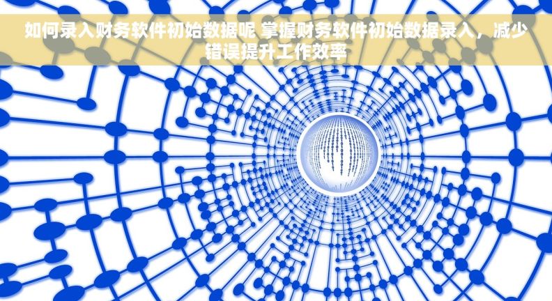 如何录入财务软件初始数据呢 掌握财务软件初始数据录入，减少错误提升工作效率