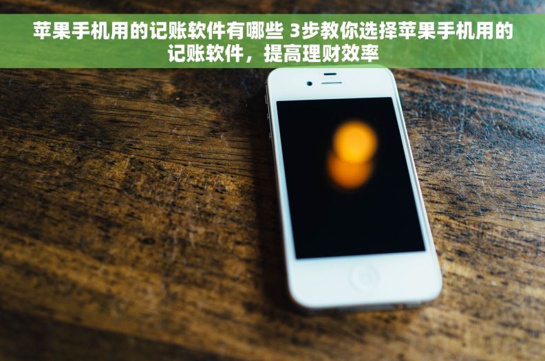 苹果手机用的记账软件有哪些 3步教你选择苹果手机用的记账软件，提高理财效率