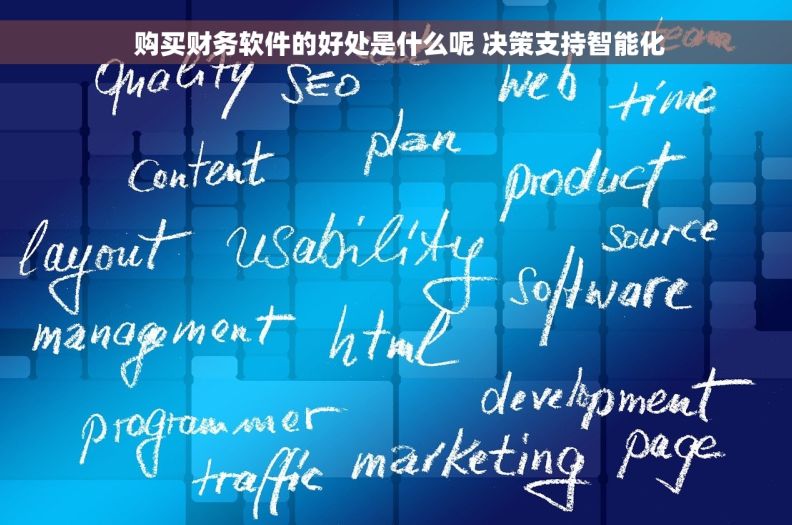  购买财务软件的好处是什么呢 决策支持智能化