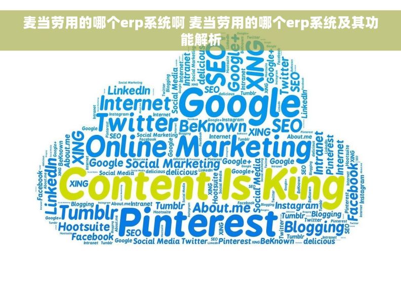 麦当劳用的哪个erp系统啊 麦当劳用的哪个erp系统及其功能解析