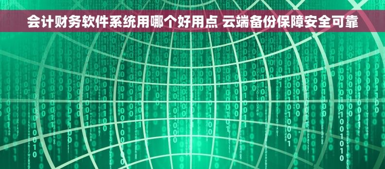 会计财务软件系统用哪个好用点 云端备份保障安全可靠