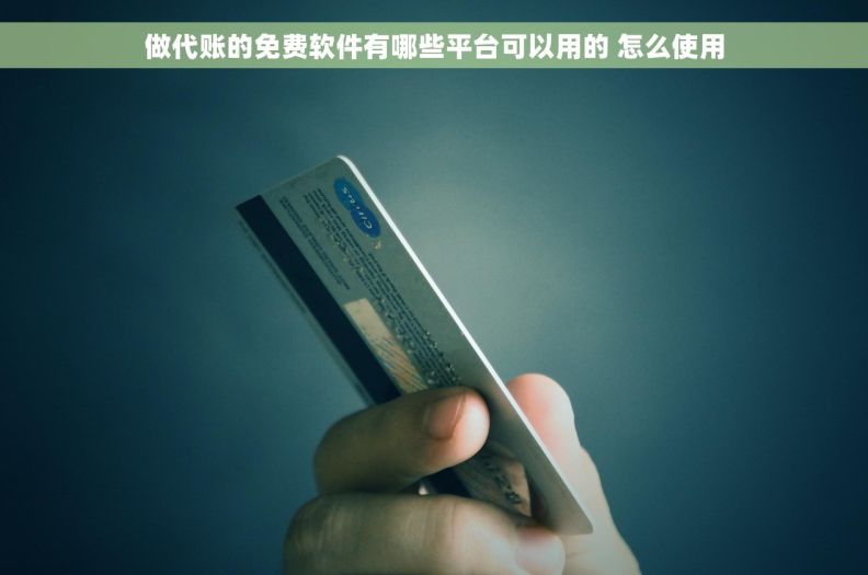 做代账的免费软件有哪些平台可以用的 怎么使用