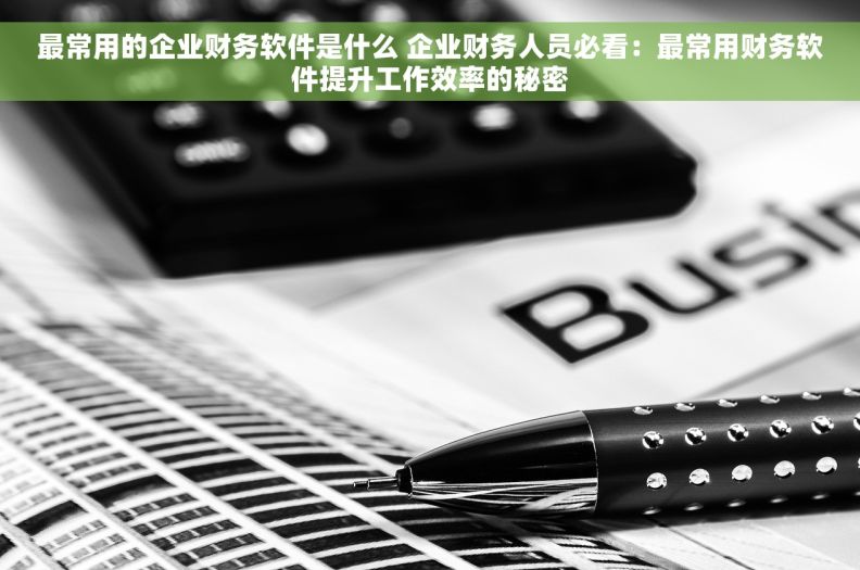 最常用的企业财务软件是什么 企业财务人员必看：最常用财务软件提升工作效率的秘密