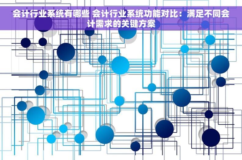 会计行业系统有哪些 会计行业系统功能对比：满足不同会计需求的关键方案