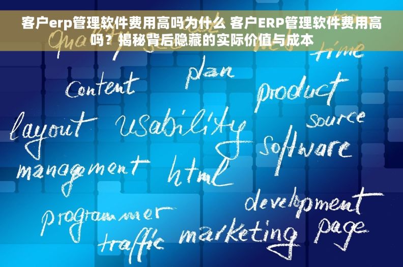 客户erp管理软件费用高吗为什么 客户ERP管理软件费用高吗？揭秘背后隐藏的实际价值与成本