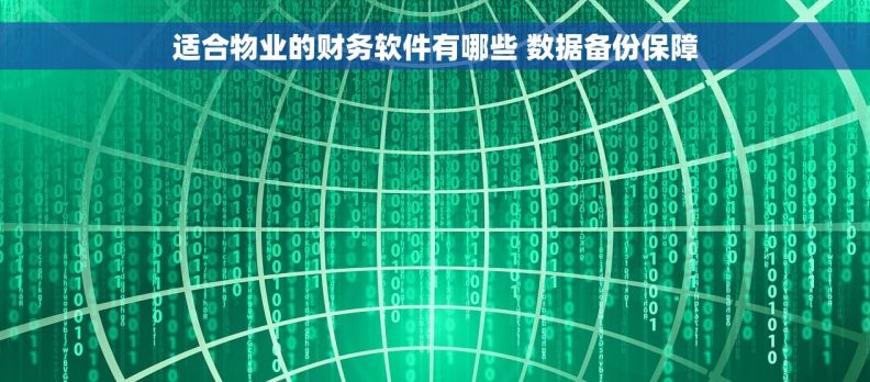 适合物业的财务软件有哪些 数据备份保障