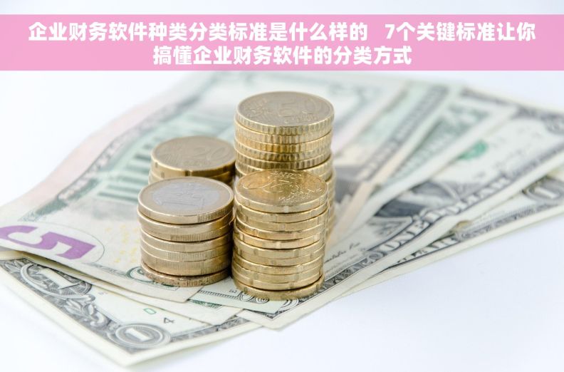 企业财务软件种类分类标准是什么样的   7个关键标准让你搞懂企业财务软件的分类方式