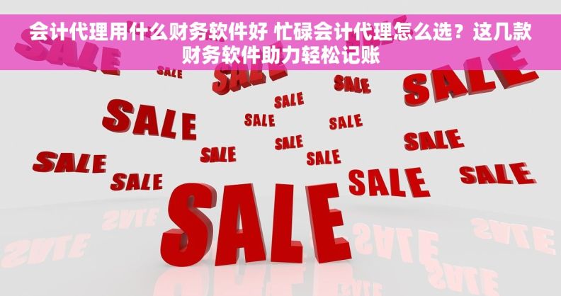 会计代理用什么财务软件好 忙碌会计代理怎么选？这几款财务软件助力轻松记账