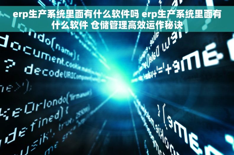 erp生产系统里面有什么软件吗 erp生产系统里面有什么软件 仓储管理高效运作秘诀