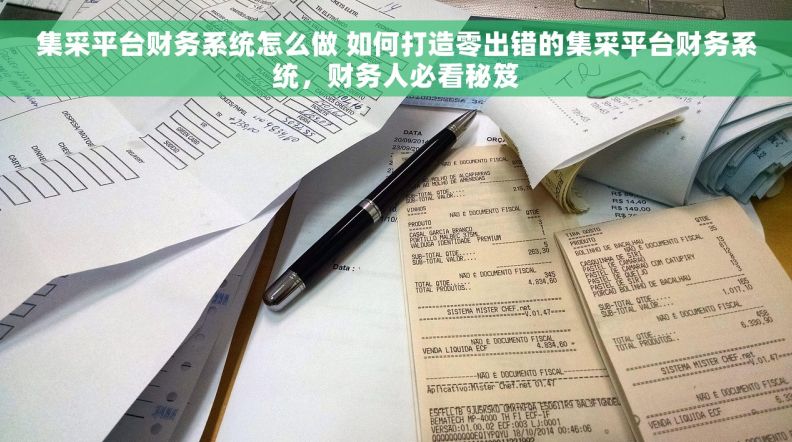 集采平台财务系统怎么做 如何打造零出错的集采平台财务系统，财务人必看秘笈