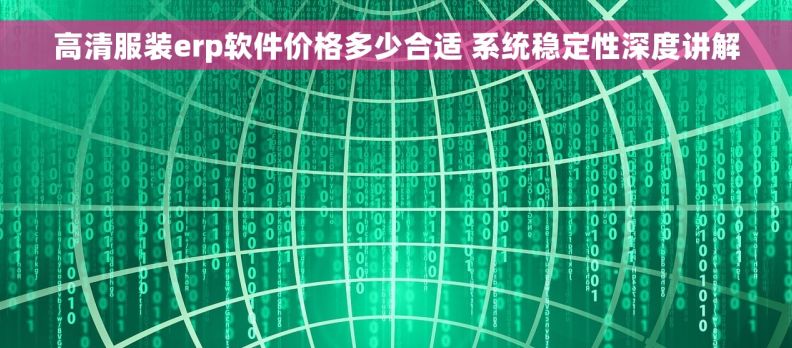 高清服装erp软件价格多少合适 系统稳定性深度讲解