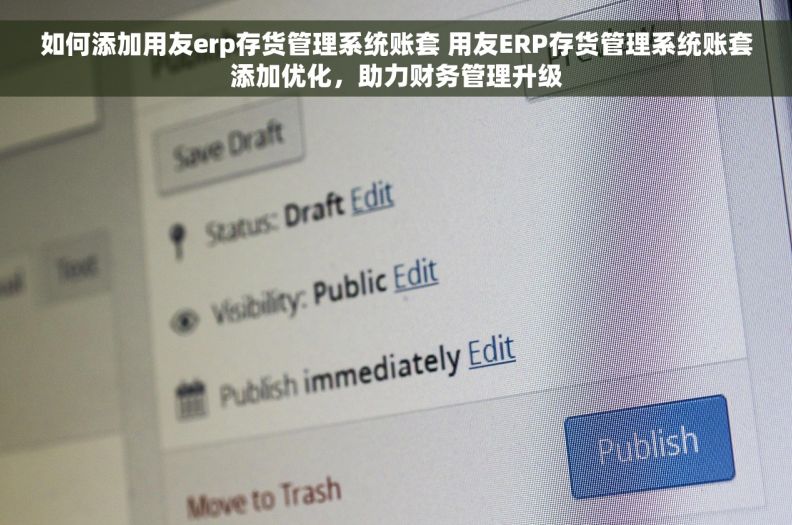 如何添加用友erp存货管理系统账套 用友ERP存货管理系统账套添加优化，助力财务管理升级